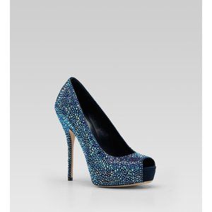 gucci blue pumps